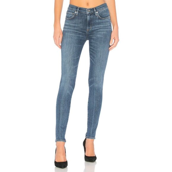 Agolde Size 25 Blue Medium Wash Denim Cotton Blend Sophie High Rise Skinny Jeans - Picture 1 of 11